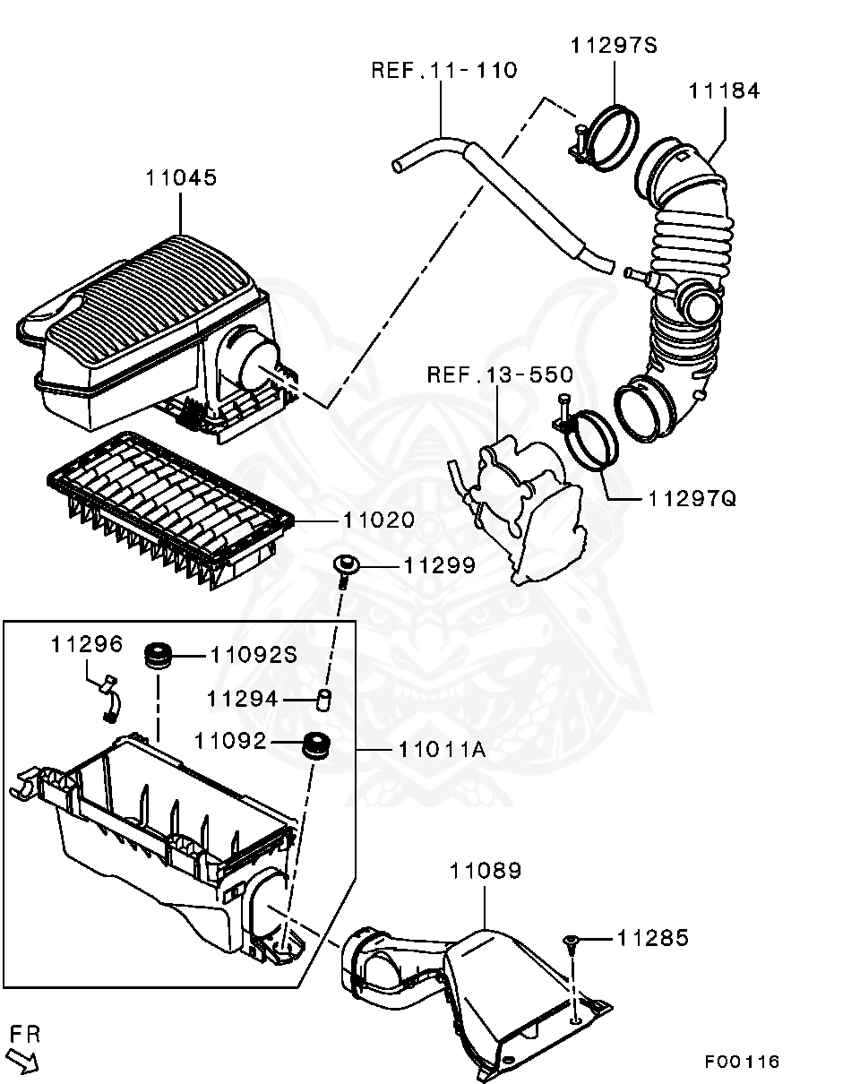 Mitsubishi - CLAMP,AIR CLEANER INR