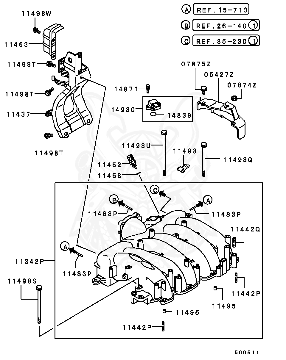 Mitsubishi - Nut, Gearshift Link