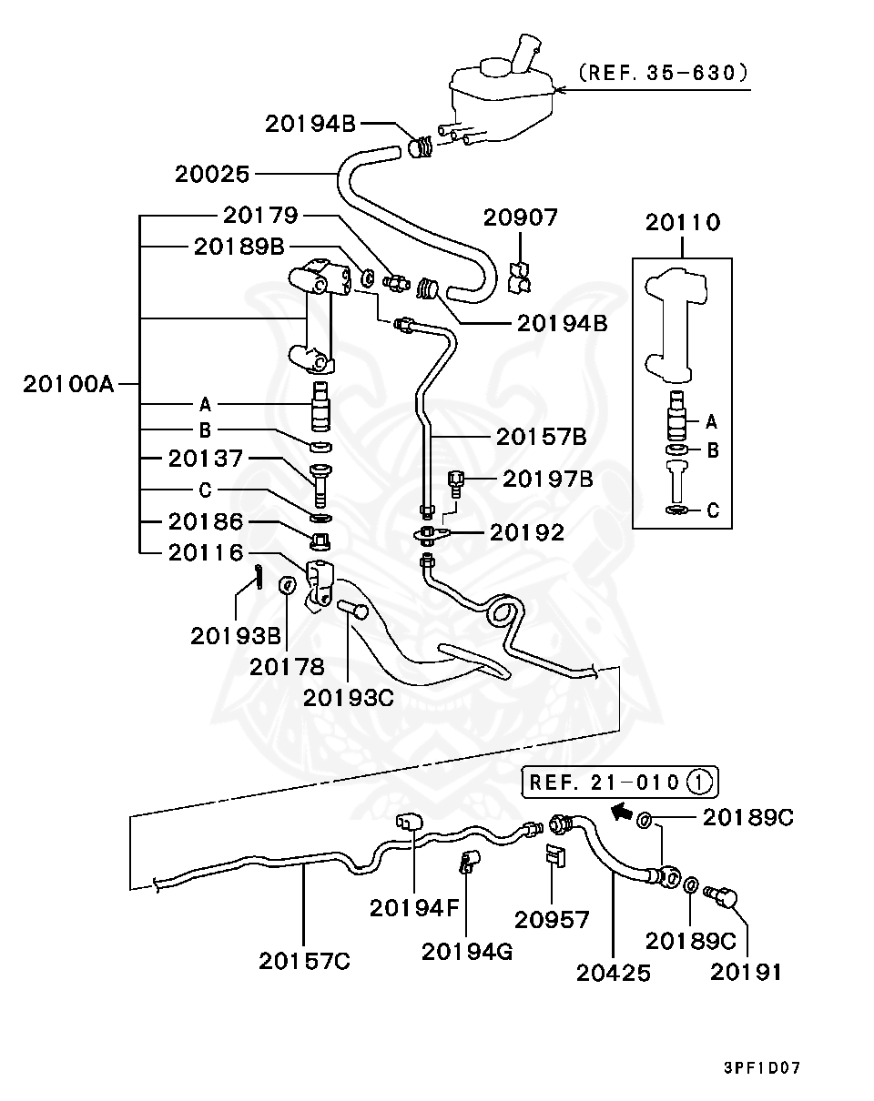 Mitsubishi - Gasket, Brake Fluid Line