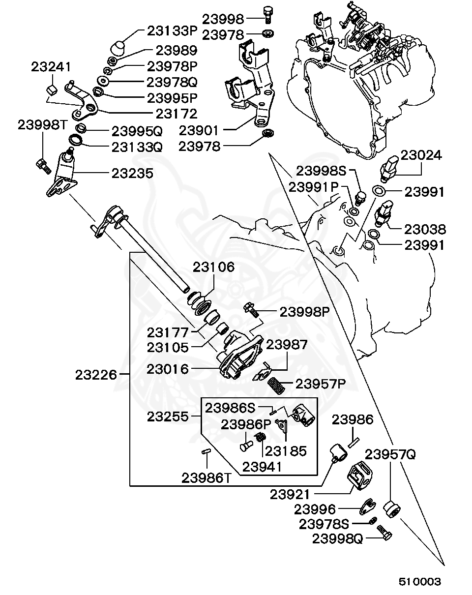 Mitsubishi - Washer, M/T Gearshift Equip