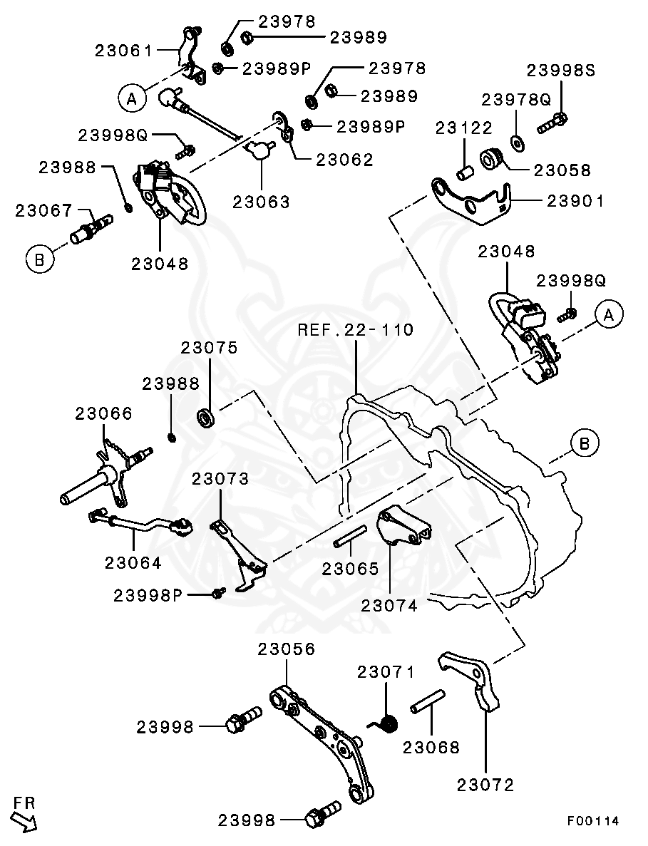Mitsubishi - Rod,m/t Gearshift Parking Roller