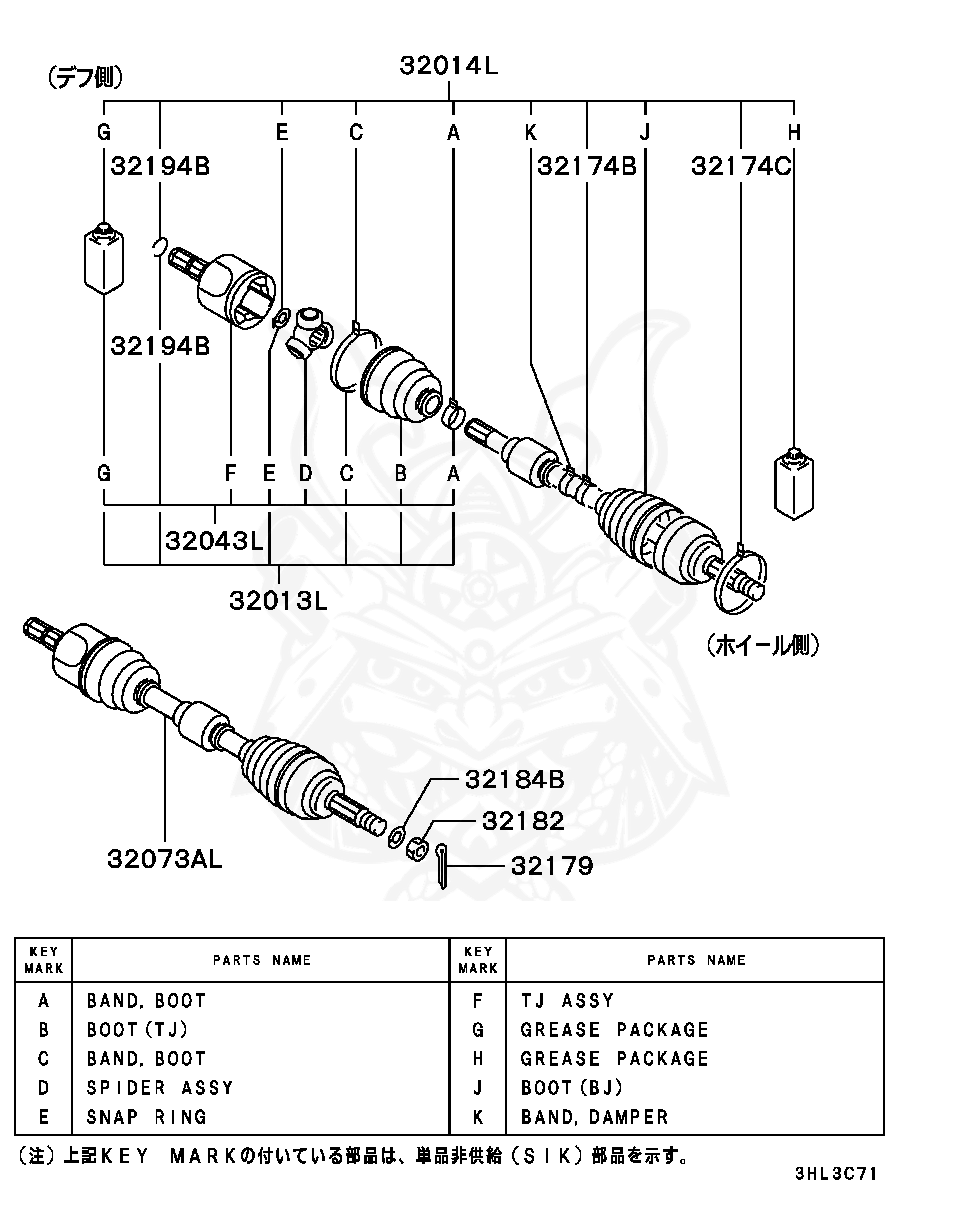 Mitsubishi - Band, Fr Axle