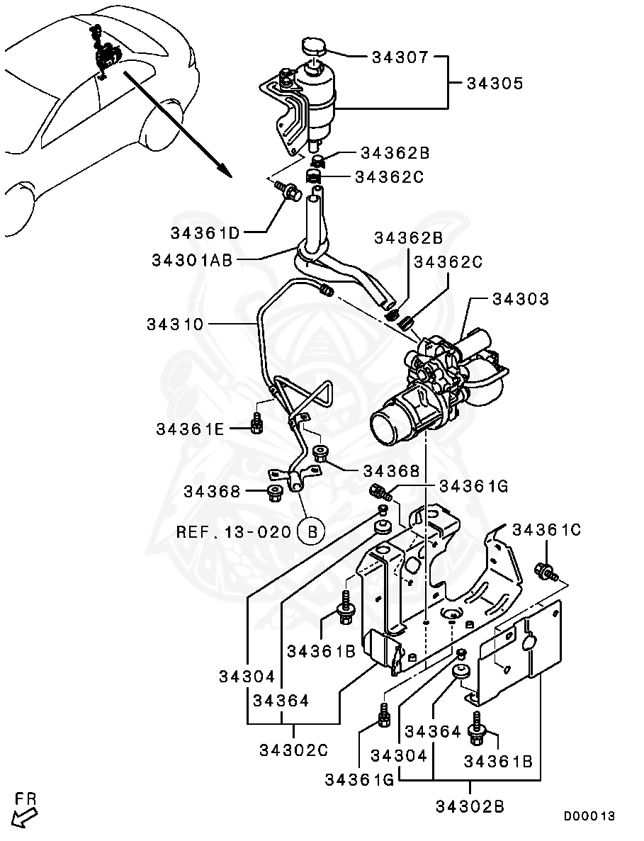Mitsubishi - BOLT, P/S OIL LINE