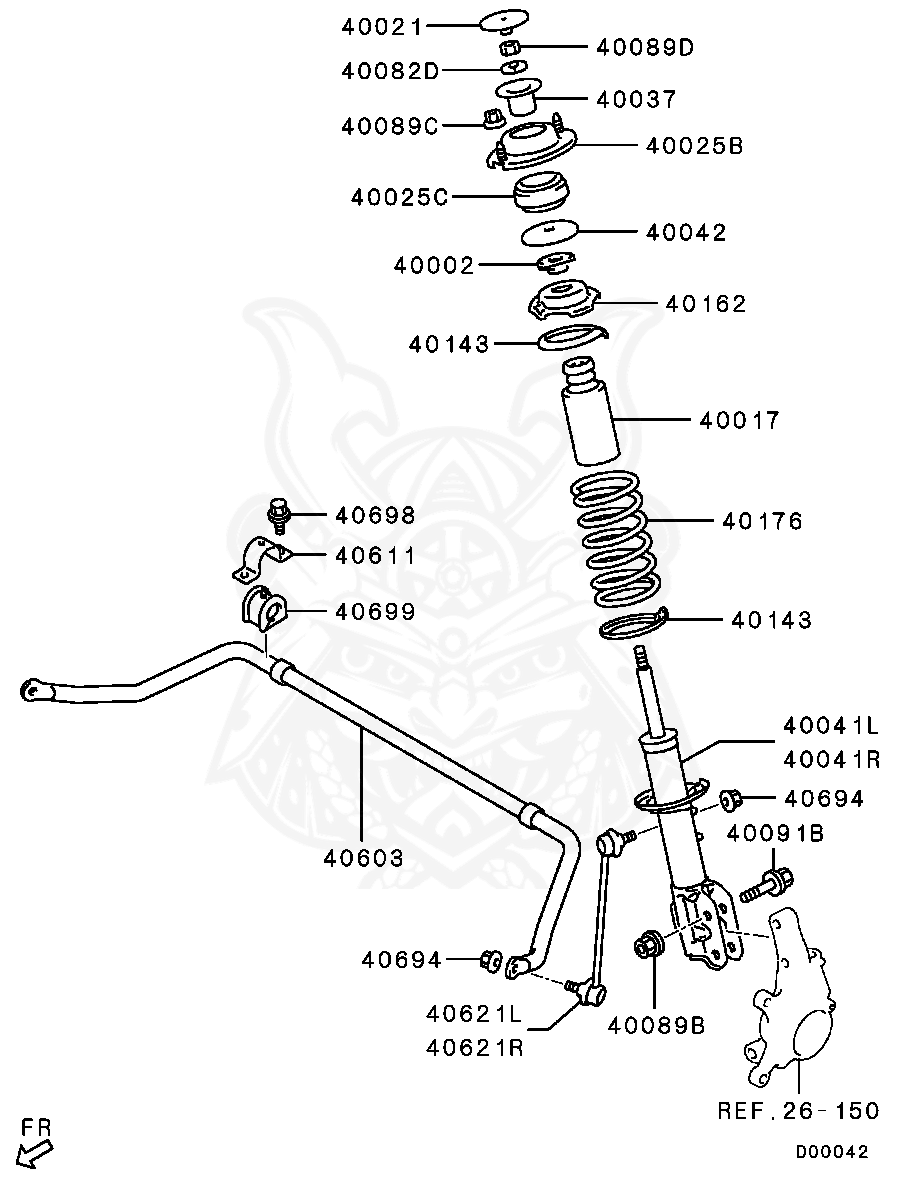 Mitsubishi - Strut, Fr Susp, Lh