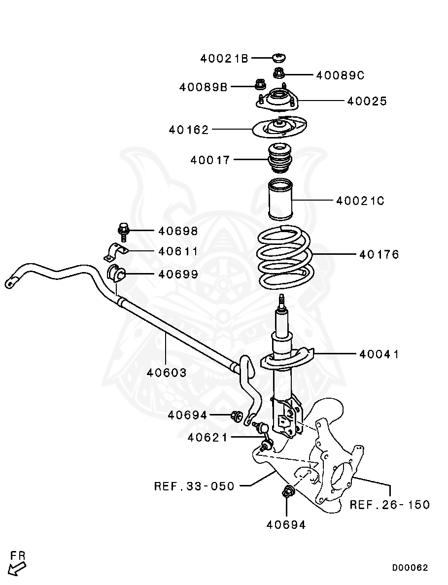 Mitsubishi - Bolt Front Suspension Stabilizer