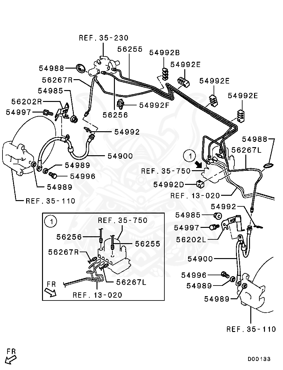 Mitsubishi - Clip, Brake Fluid Line
