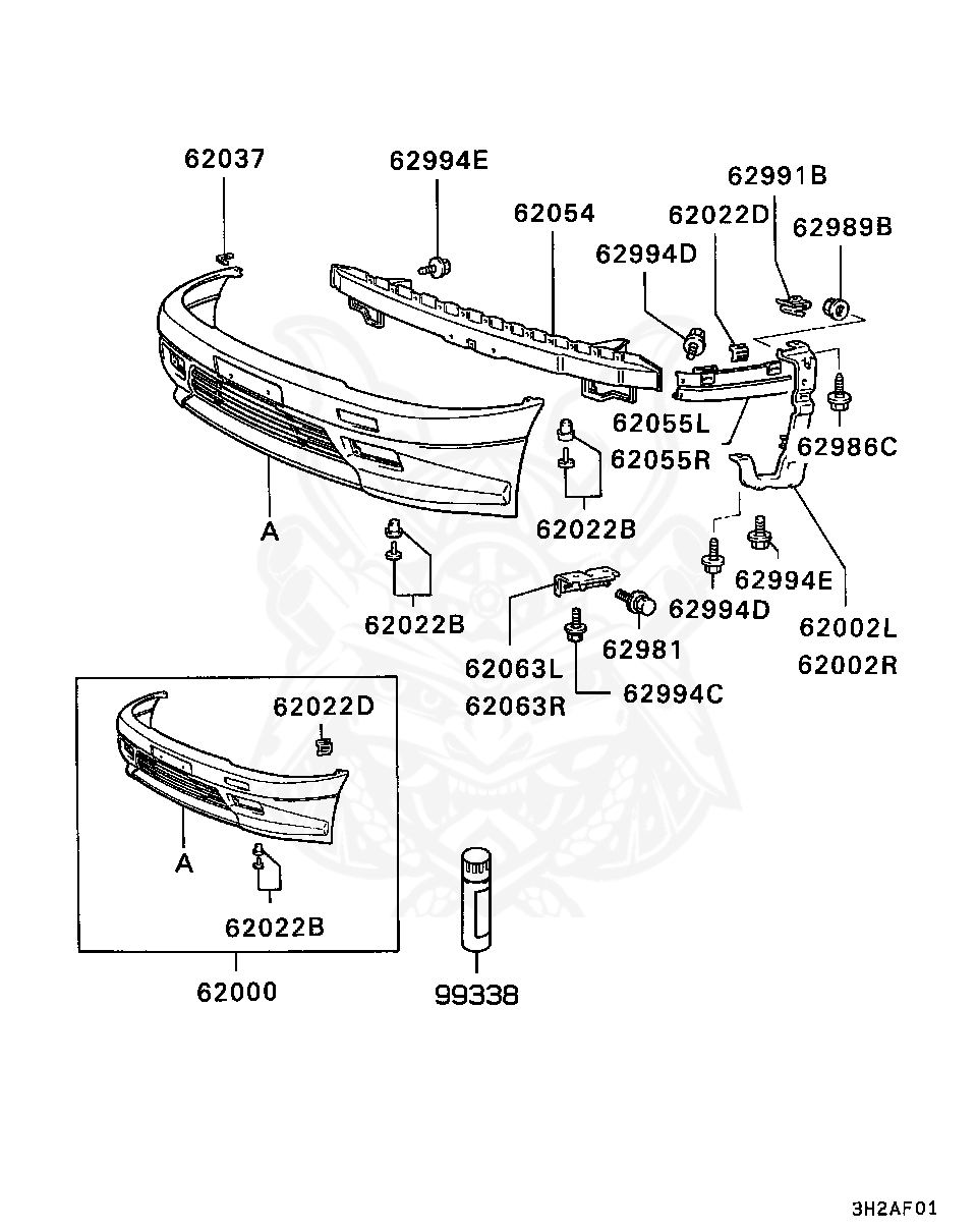 Mitsubishi - Grommet, Fr Bumper