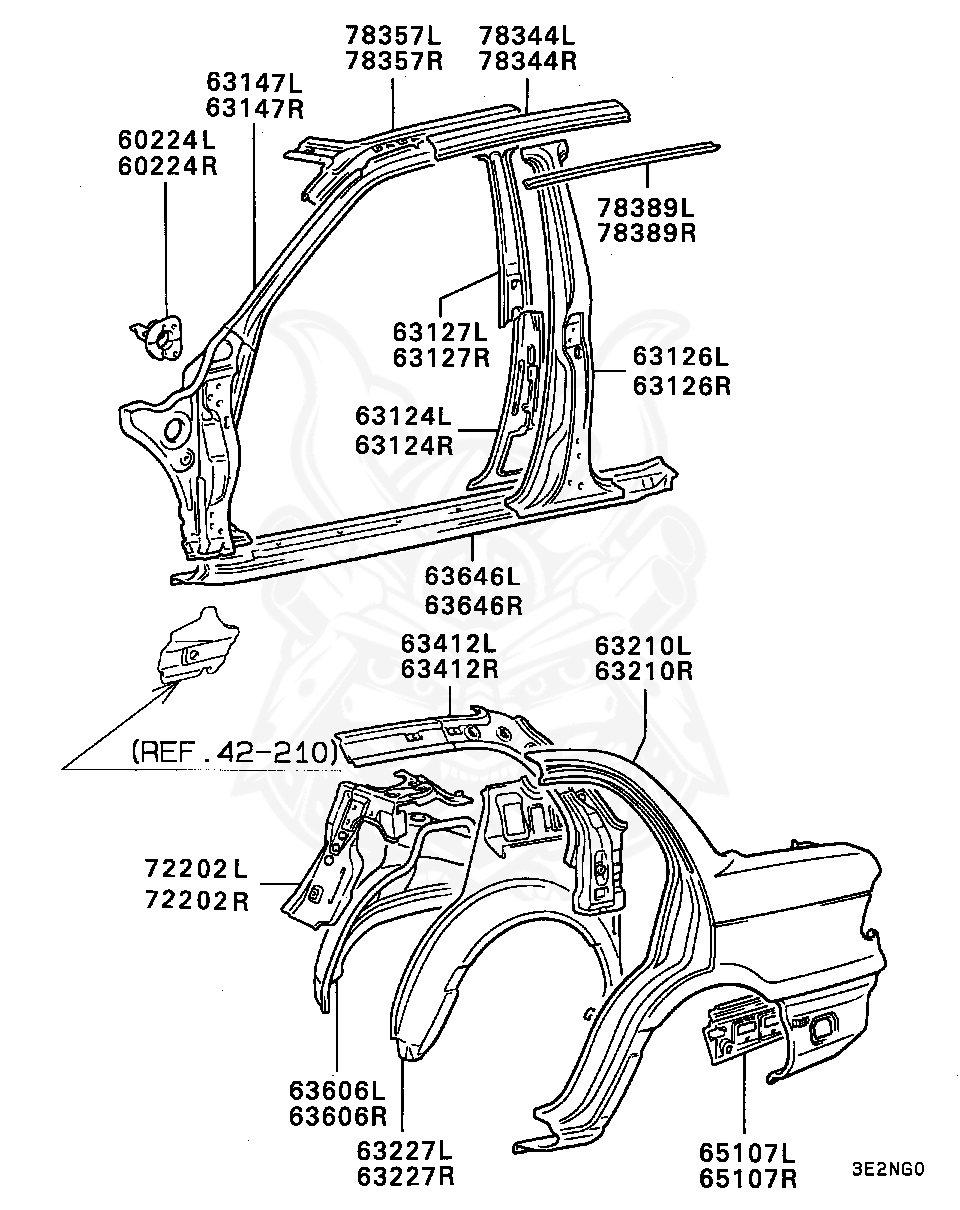 Mitsubishi - Rail, Roof Side, Inr Rh