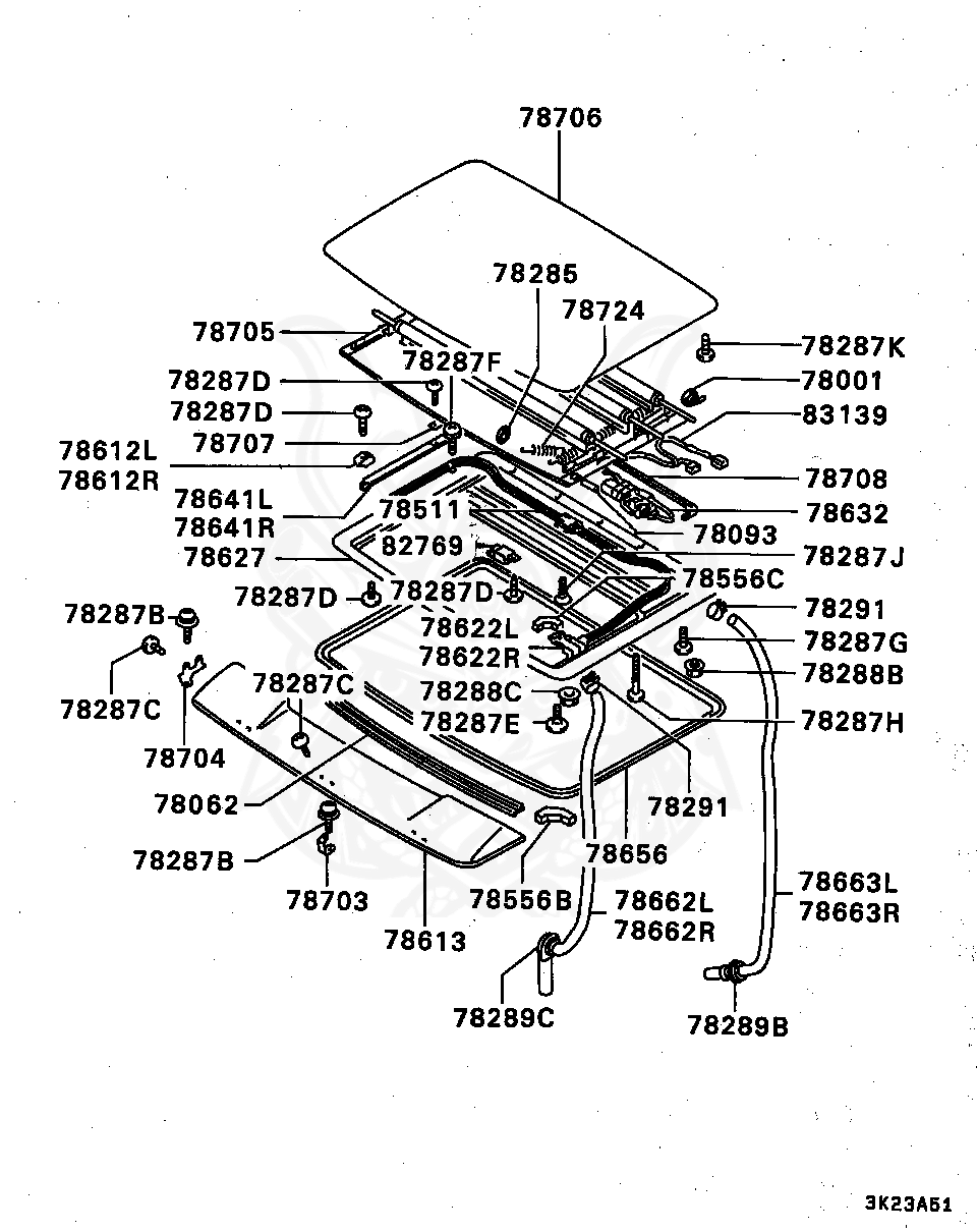 Mitsubishi - Grommet, Folding Roof Lid