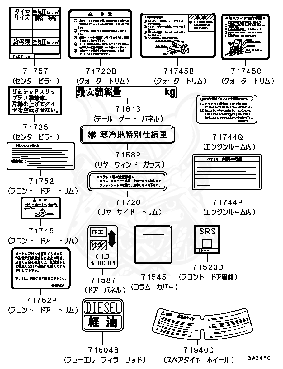 Mitsubishi - Label, Cold Area