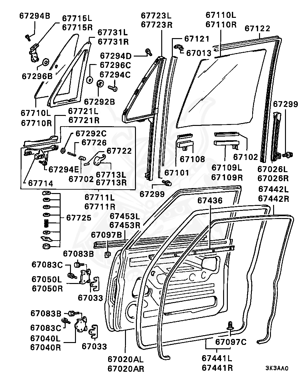 Mitsubishi - Handle, Fr Door Ventilator Window Opening