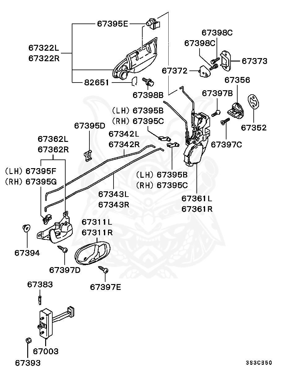 Mitsubishi - Spring Pin, Rr Door Locking