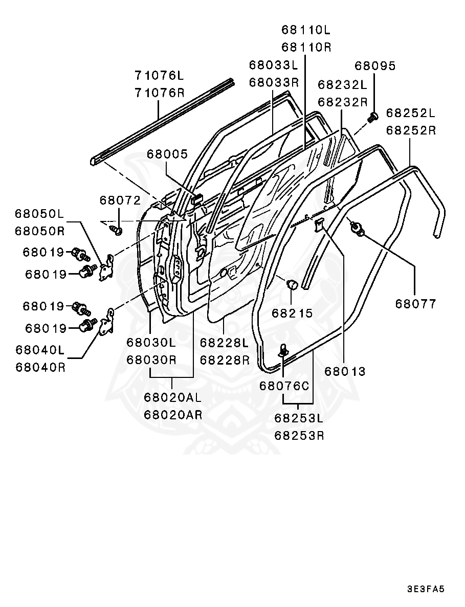 Mitsubishi - Holder, Fr Door Window Glass