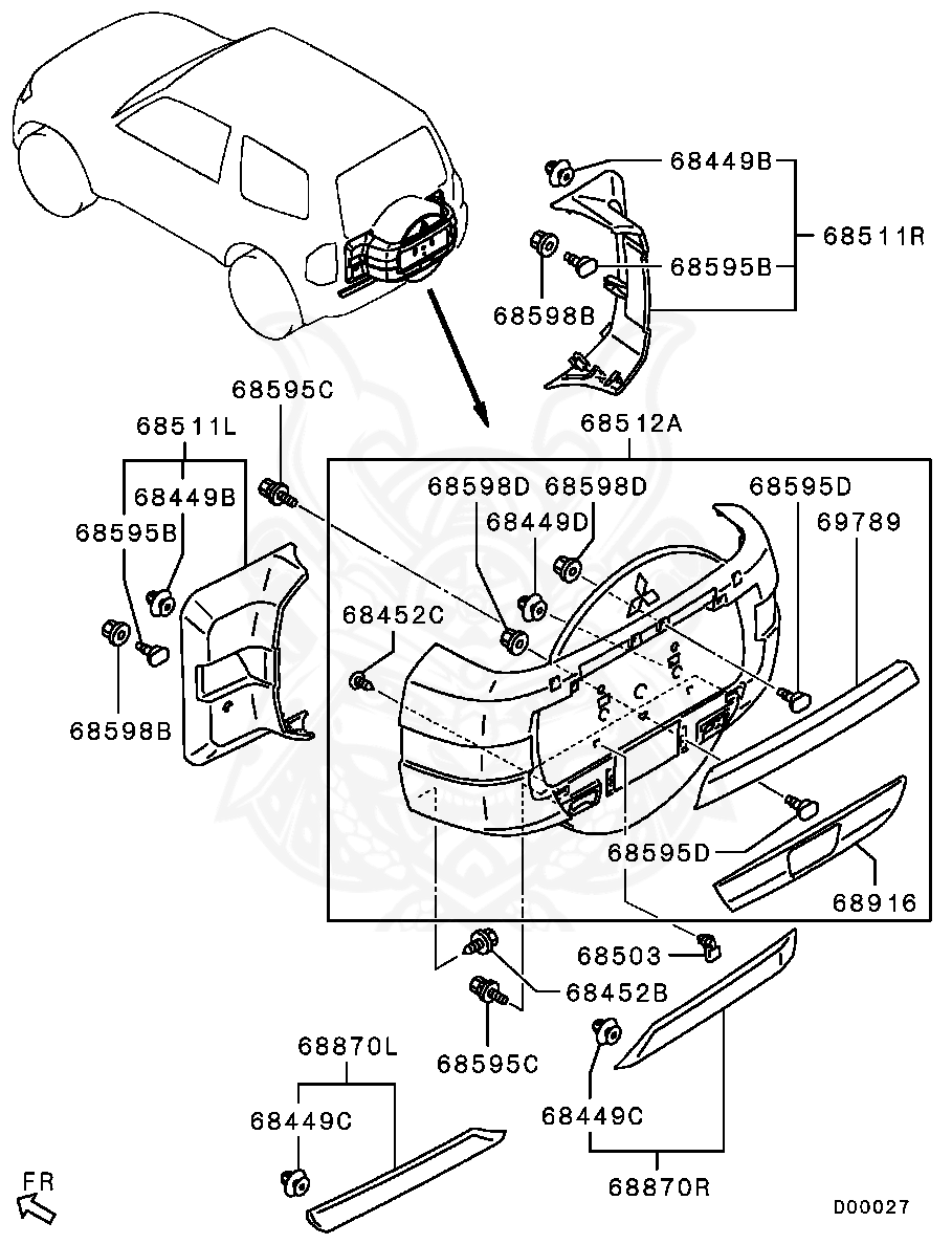 Mitsubishi - Nut, Diff Control