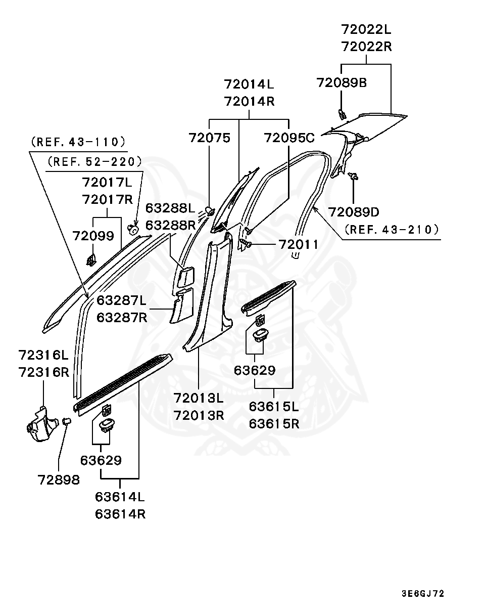 Mitsubishi - Clip, Fr Pillar Trim