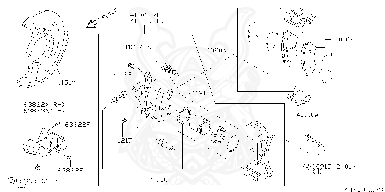 FRONT PULSAR GTi-R RNN14 Brake Caliper overhaul kit