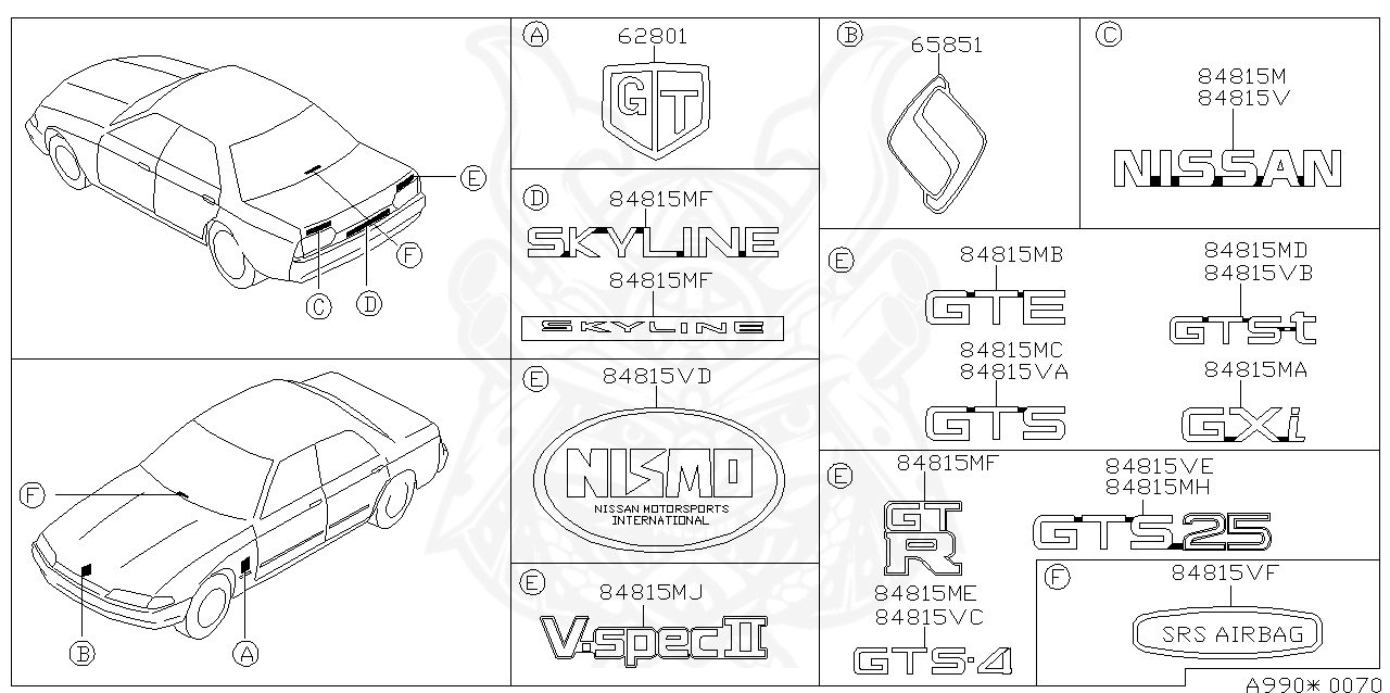 販売 エンブレム NISSAN GTS-t