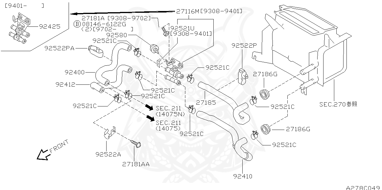 92230-70T00 - Nissan - Koku, Water Control - Nengun Performance