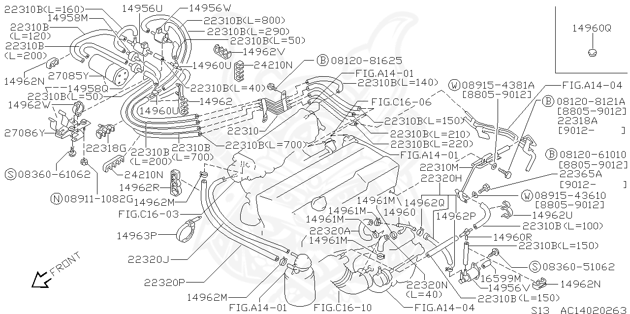 B2318-N3301 - Nissan - Hose, Vacuum Control - Nengun Performance