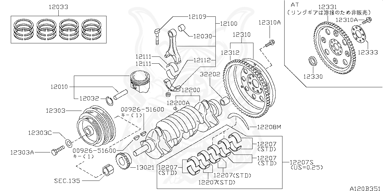 12033 53j20 Nissan Piston Ring Set Nengun Performance