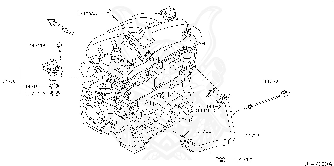 14730ED000 Nissan Egr Gas Temperature Sensor Assembly Nengun