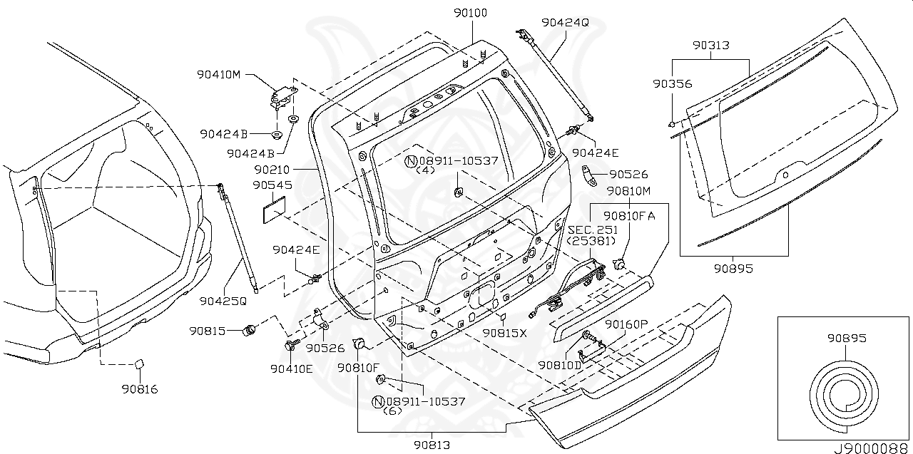 01225-N8011 - Nissan - Nut, Hood - Nengun Performance