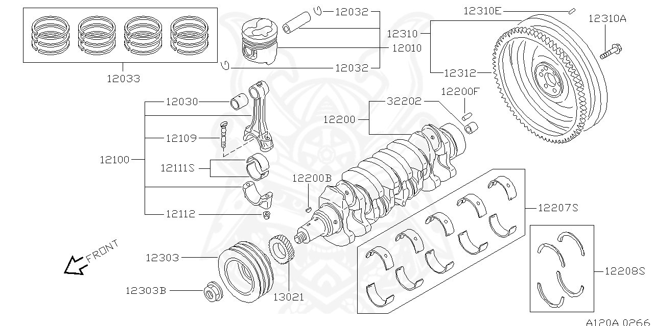 1230961503 Genuine Nissan NUT-PULLEY,CRANKSHAFT 12309-61503