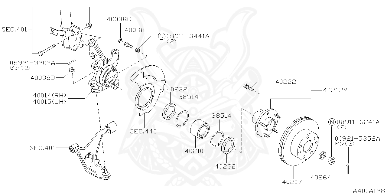 Nissan - Bearing Assembly, Front Wheel