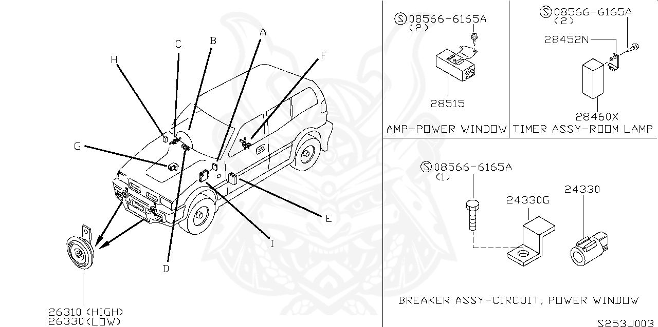 24330-C9960 - Nissan - Circuit Breaker Assembly, Power Window - Nengun