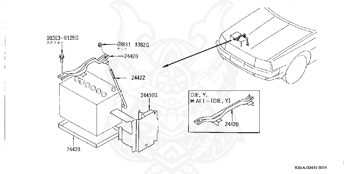 24421-01L03 - Nissan - Hold Down, Battery - Nengun Performance