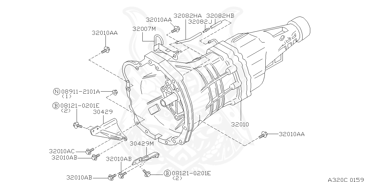 RB25 MANUAL 5 SPEED GEAR BOX TRANSMISSION - FS5R30A. R34 32010