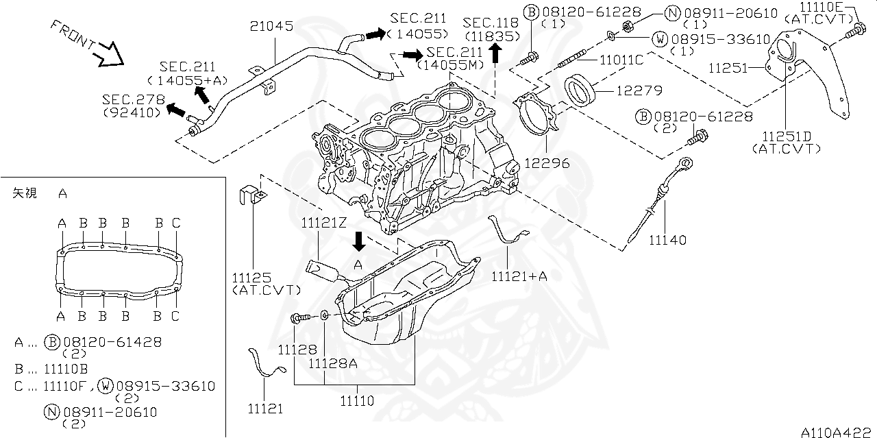 11128-01M00 - Nissan - Plug, Drain - Nengun Performance