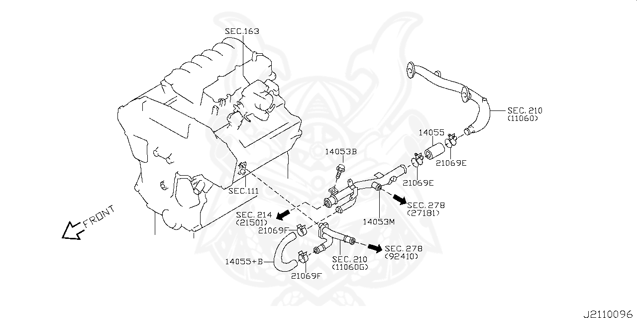 14055-VG300 - Nissan - Hose, Water - Nengun Performance