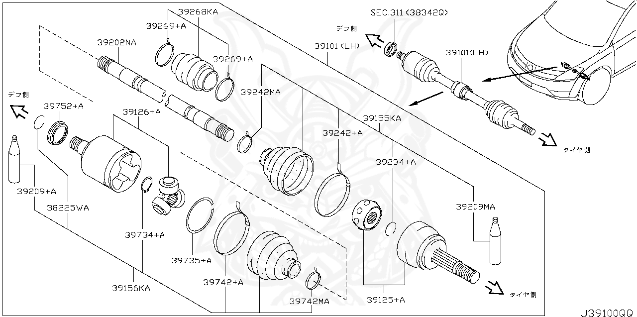 OEM Nissan Dust Boot Repair Kit - LH Inner (R35 GT-R)