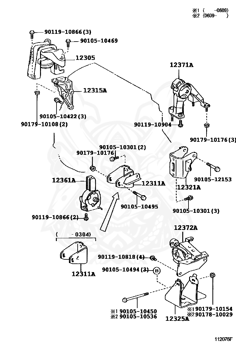 12372-21070 - Toyota - Insulator, Engine Mounting, Lh (for Transverse ...