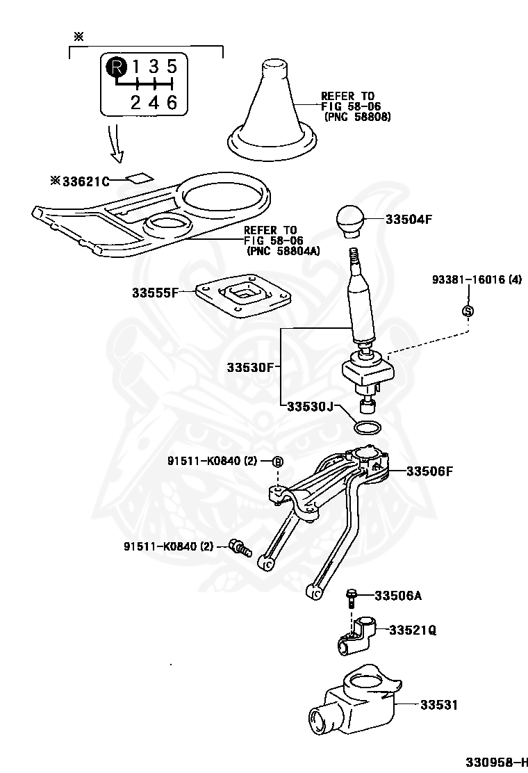 Toyota 33530-20163 Shift Lever Assembly 