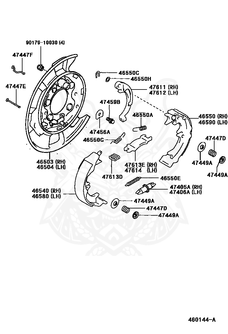 47447-20030 - Toyota - Pin, Shoe Hold Down Spring, No. 1 (for 