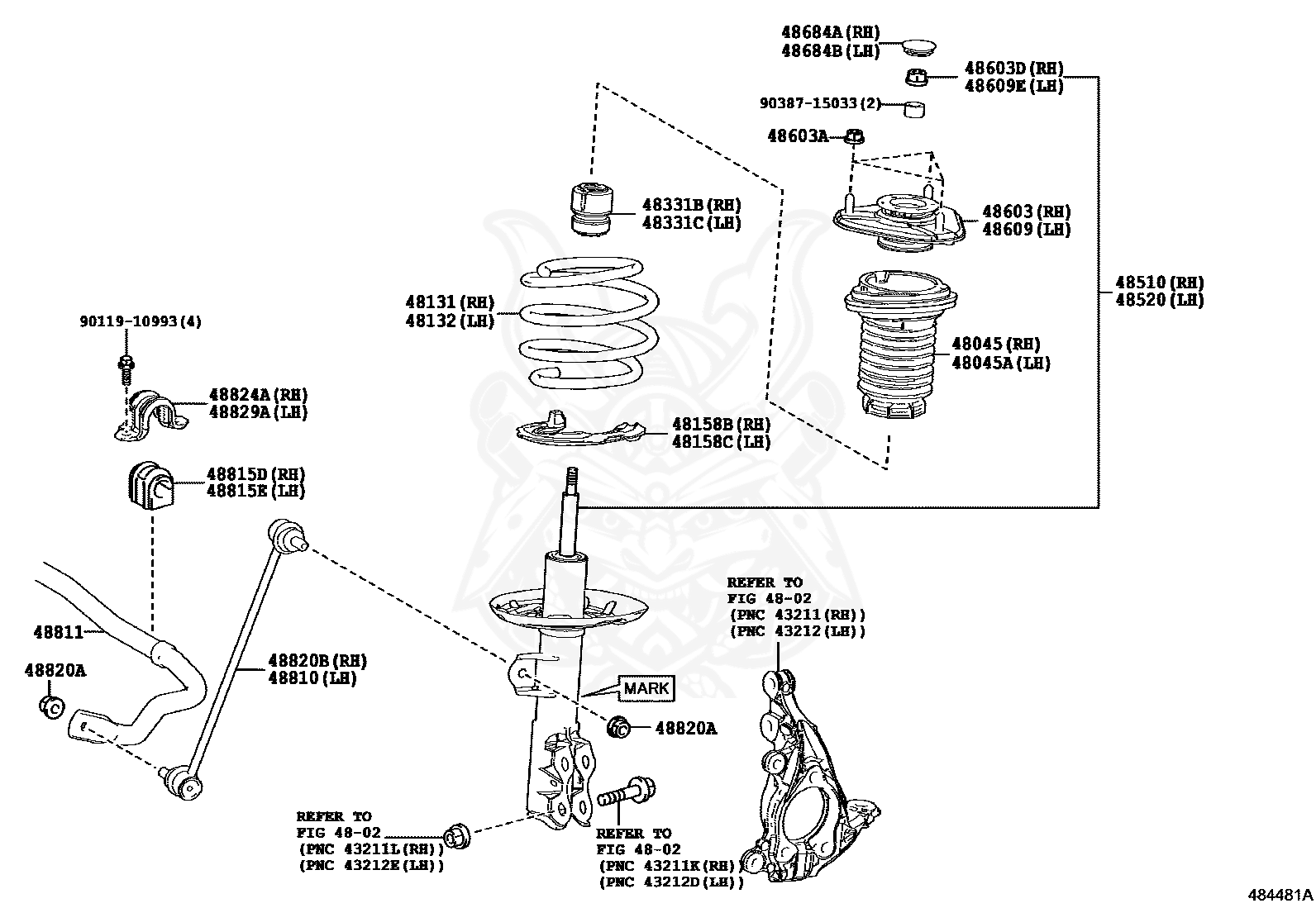 48609-47060 - Toyota - Support Sub-assy, Front Suspension, Lh - Nengun ...