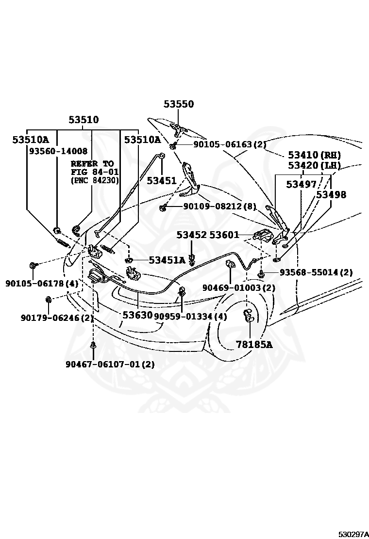 53498-14040 - Toyota - Pad, Hood Hinge, No.2 - Nengun Performance