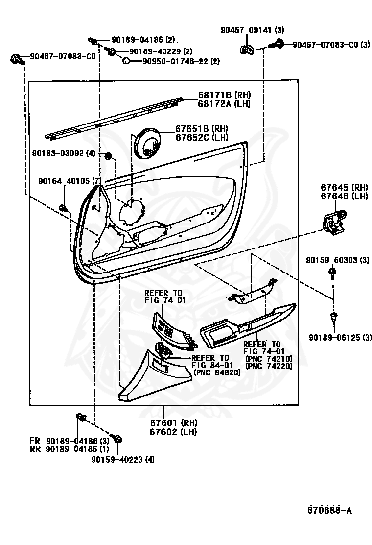 67652-14020-C0 - Toyota - Grille, Speaker Door, Lh - Nengun 