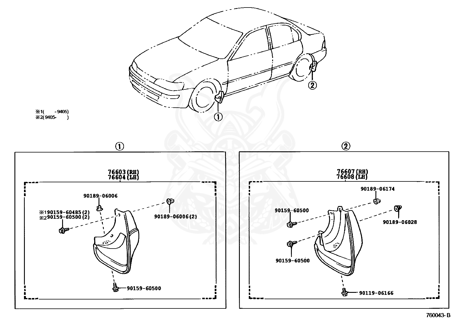 76626-19455-03 - Toyota - Mudguard Sub-assy, Quarter Panel, Rear 