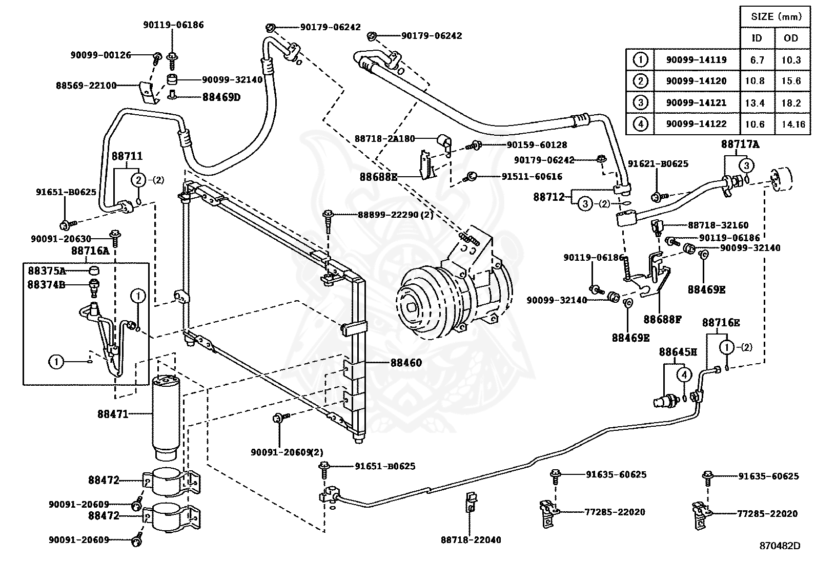 90099-14120 - Toyota - O-ring, Cooler Evaporator No.1(discharge 