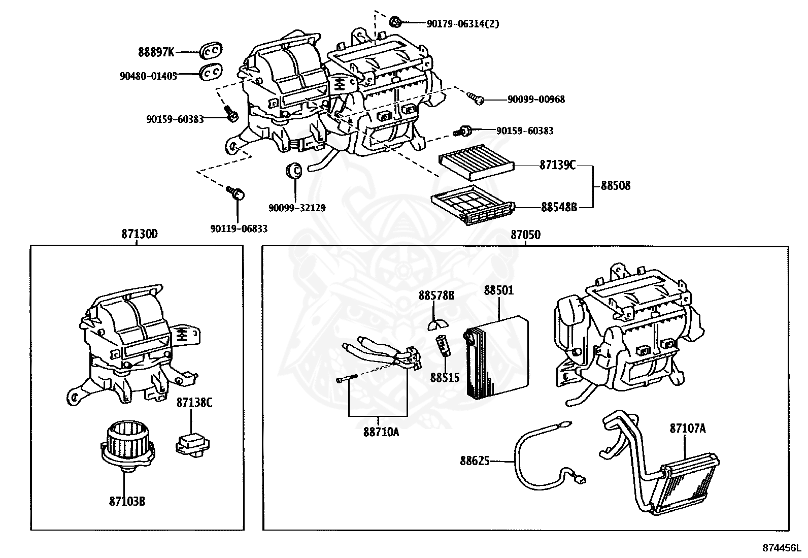 88501-12440 - Toyota - Evaporator Sub-assy, Cooler, No.1 - Nengun