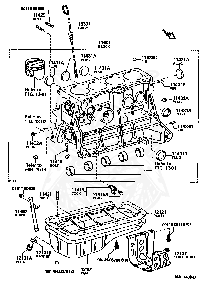 96411-43500 - Toyota - Metal Plug, No.1 (for Cylinder Block) - Nengun ...