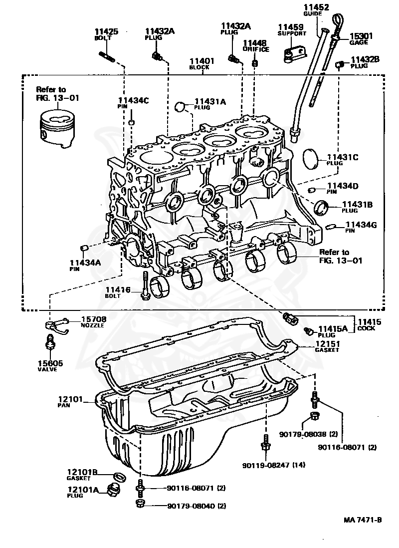 96411-43500 - Toyota - Metal Plug, No.1 (for Cylinder Block) - Nengun ...