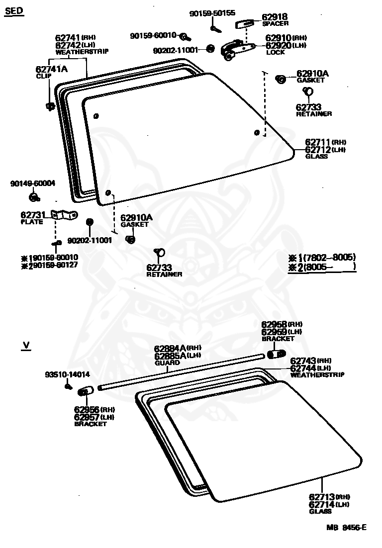 90385-11001 - Toyota - Gasket (for Quarter Or Side Window