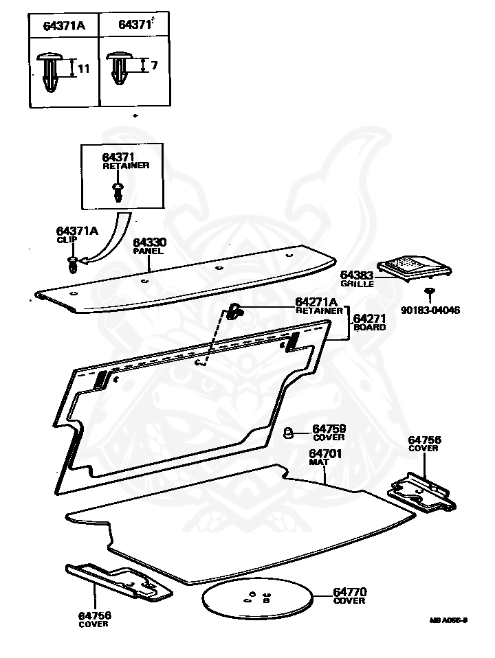 110 21 Toyota Retainer Package Tray Trim Nengun Performance