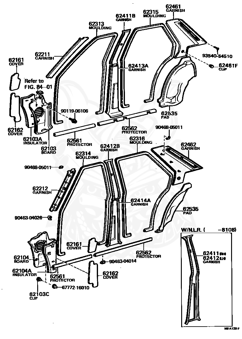 62412-12150-04 - Toyota - Garnish, Center Pillar, Lh - Nengun