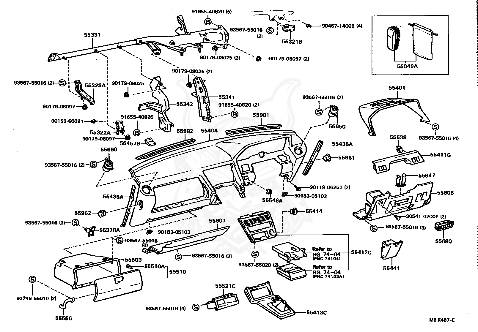 55401-24030-01 - Toyota - Safety Pad Sub-assy, Instrument Panel 