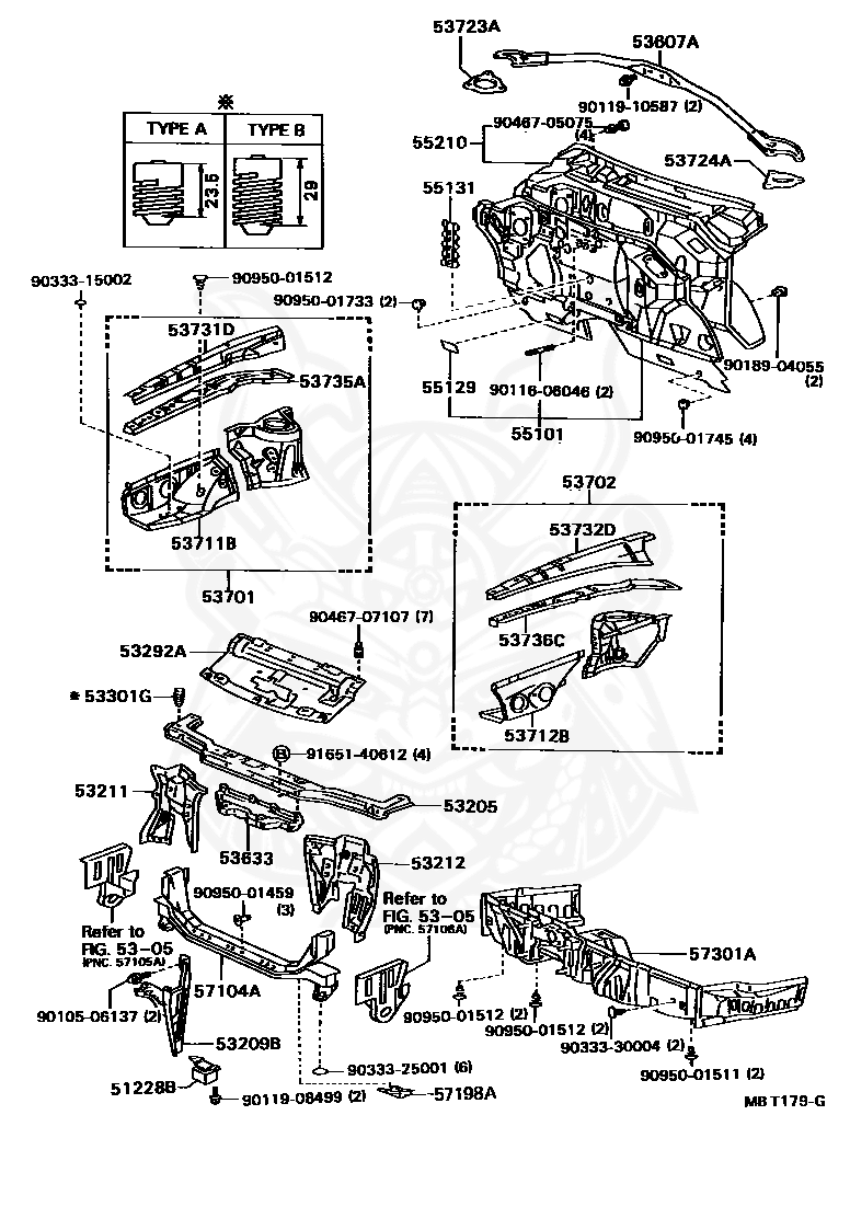 57104-20090 - Toyota - Member Sub-assy, Front Cross - Nengun